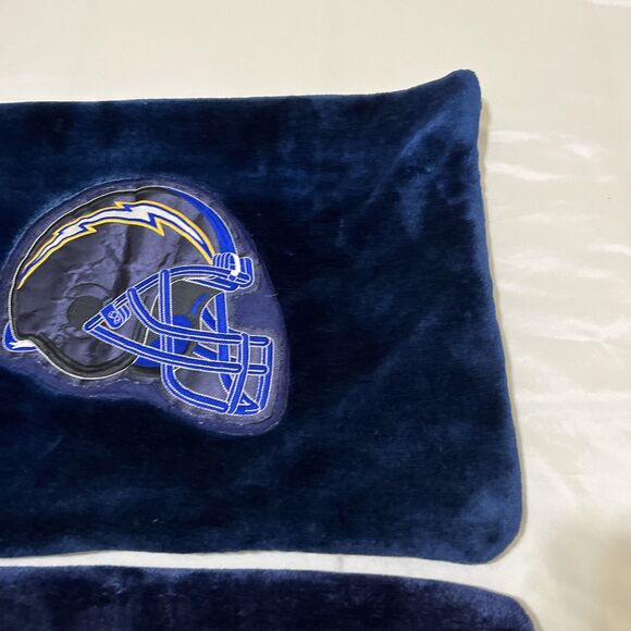 2 NFL San Diego Chargers Fleece Plush Pillowcases Covers Thick Heavy 18X28” - Picture 8 of 15